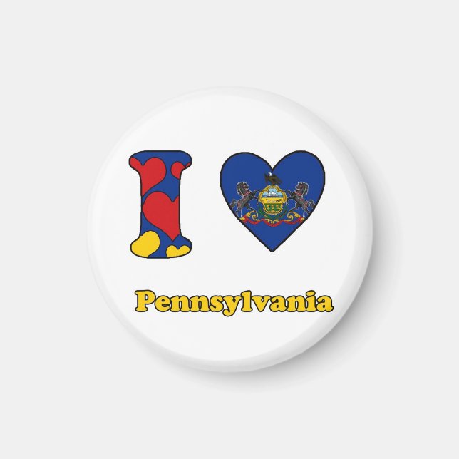 Aimant J'aime la Pennsylvanie (Devant)