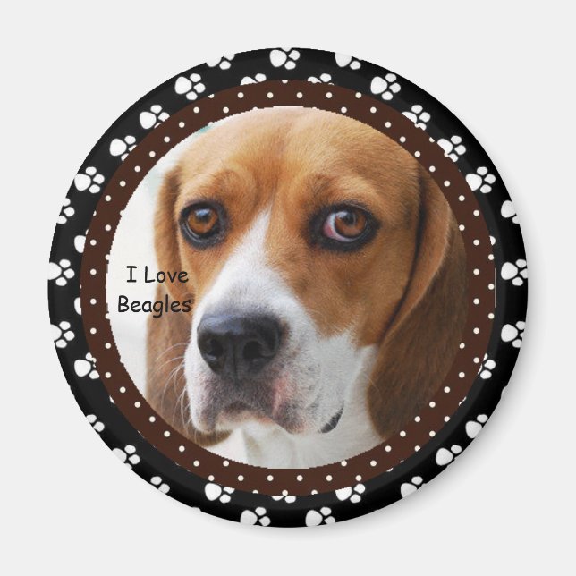 Aimant J'aime l'aimant Beagle (Devant)