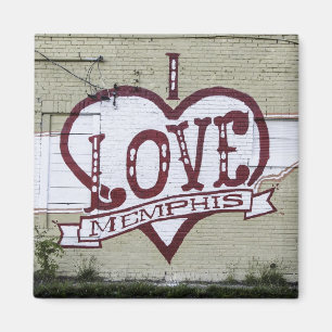 Aimant J'aime l'aimant de graffiti de Memphis