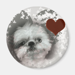 Aimant J'aime l'aimant de réfrigérateur de Shih-Tzus