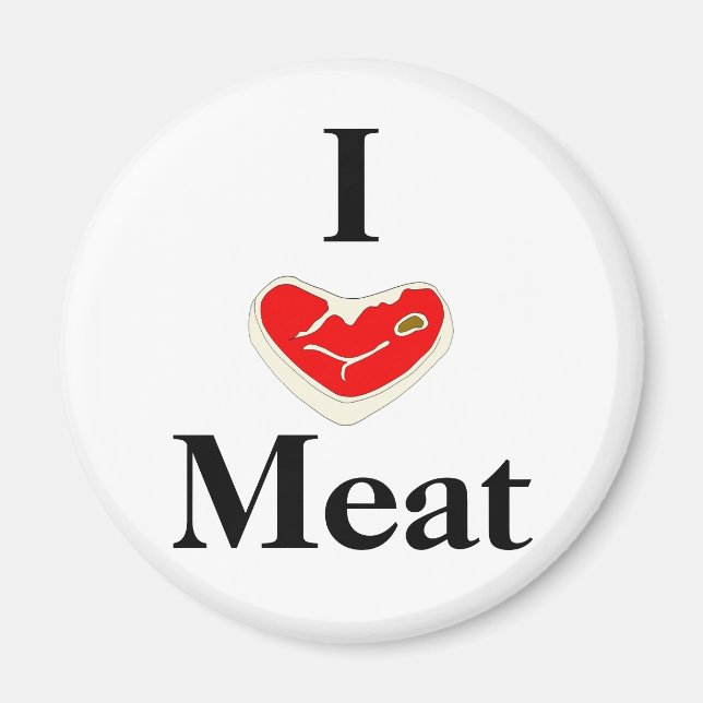 Aimant J'aime l'aimant de viande (Devant)