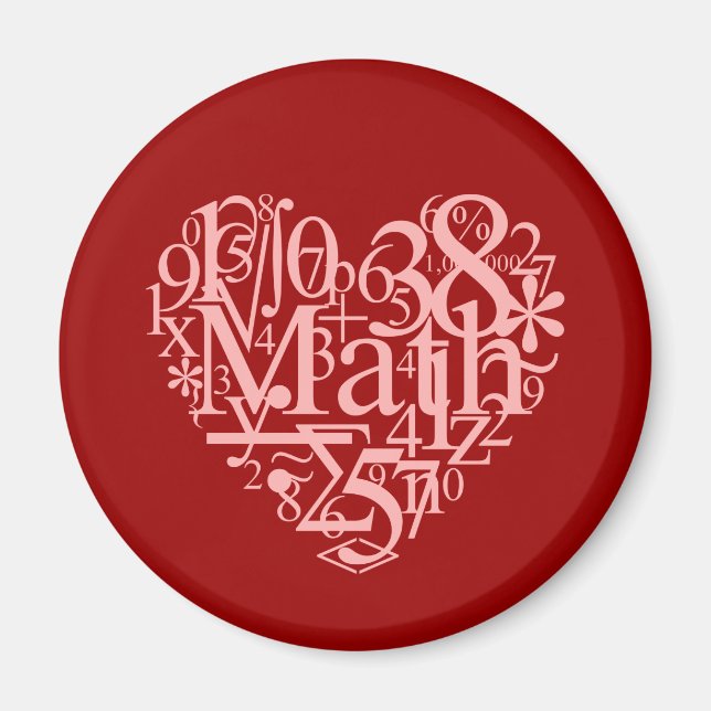 Aimant J'aime l'aimant mathématique (Devant)