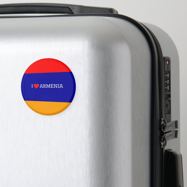 Aimant J'aime l'Arménie, drapeau de l'Arménie (In Situ (Bagages))