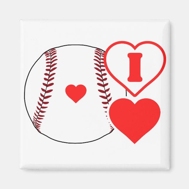 Aimant J'aime le baseball (Devant)