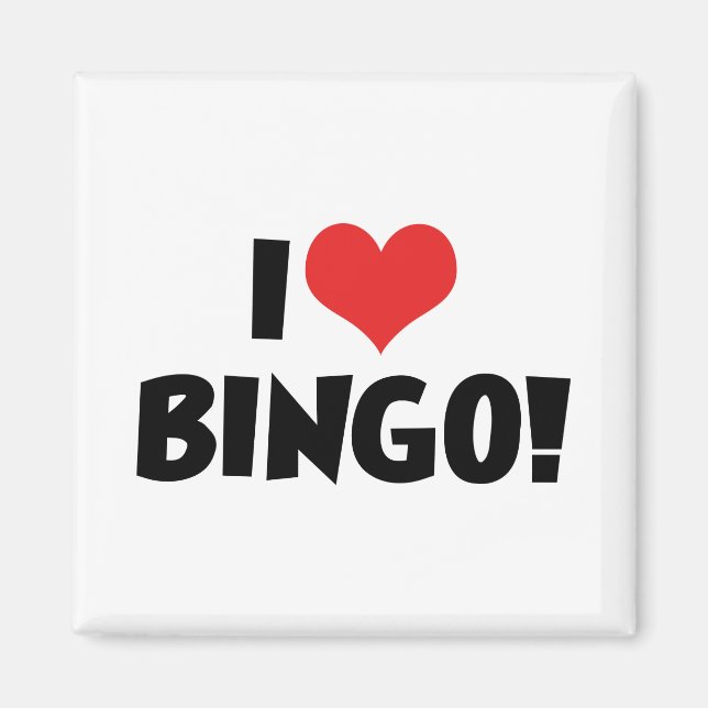 Aimant J'Aime Le Bingo Coeur ! - Amateurs de bingo (Devant)