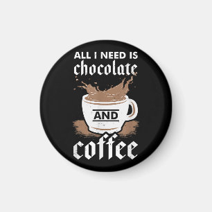 Aimant J'Aime Le Chocolat Et Le Café