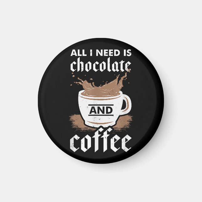 Aimant J'Aime Le Chocolat Et Le Café (Devant)