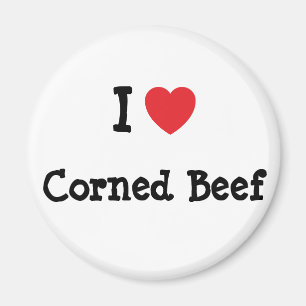 Aimant J'aime le coeur de Corned Beef T-Shirt