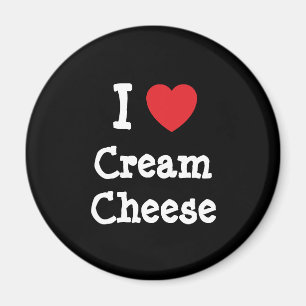 Aimant J'aime le coeur de fromage à la crème T-shirt