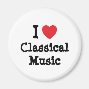 Aimant J'aime le coeur de musique classique personnalisé