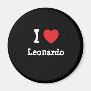 Aimant J'aime le coeur Leonardo personnalisé