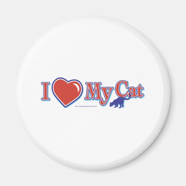 Aimant J'Aime Le Coeur Mon Chat (Devant)