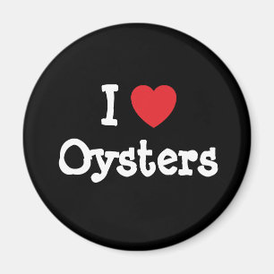 Aimant J'aime le coeur Oysters personnalisé