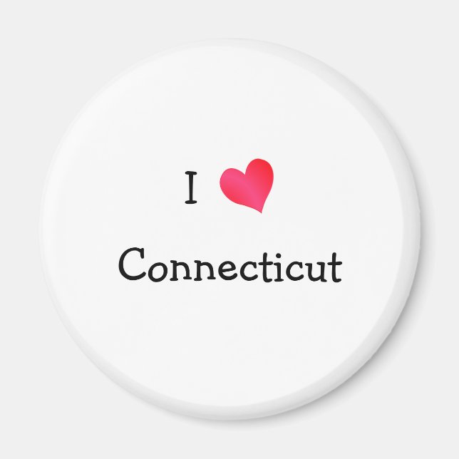Aimant J'aime le Connecticut (Devant)