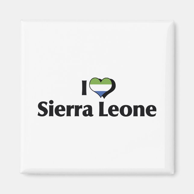 Aimant J'aime le drapeau de la Sierra Leone (Devant)