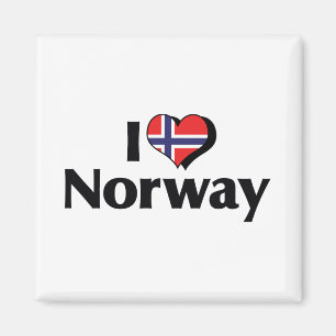 Aimant J'aime le drapeau de Norvège
