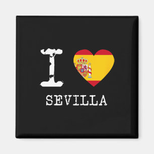 Aimant J'aime le drapeau de Séville Espagne
