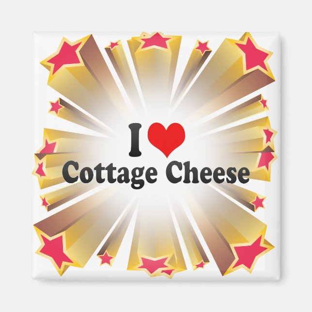 Aimant J'aime le fromage cottage (Devant)