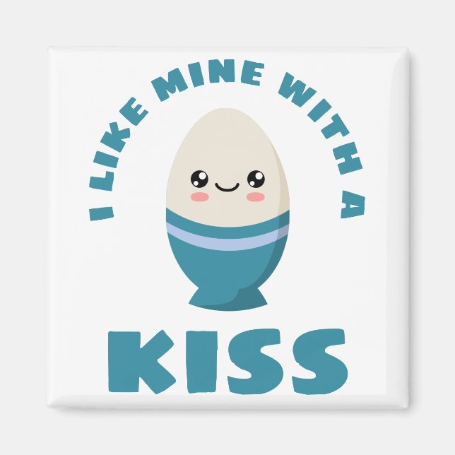 Aimant J'aime le mien avec un baiser (Devant)