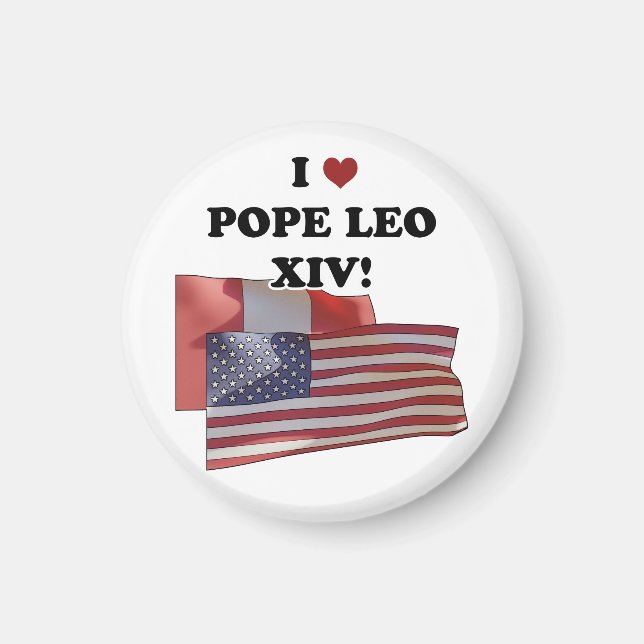 Aimant J'Aime Le Pape Leo XIV ! (Devant)