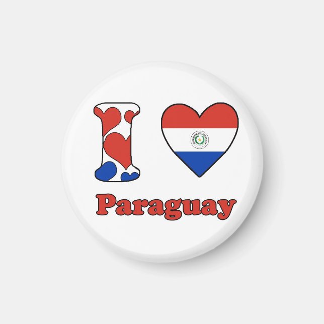 Aimant J'aime le Paraguay (Devant)