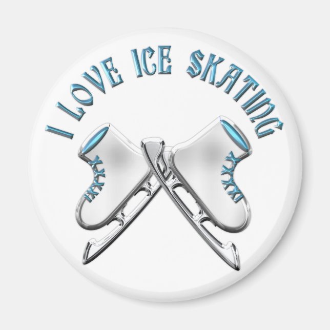Aimant J'Aime Le Patinage Sur Glace (Devant)