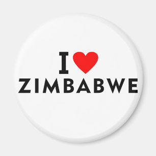 Aimant J'aime le pays du zimbabwe comme voyage de coeur t