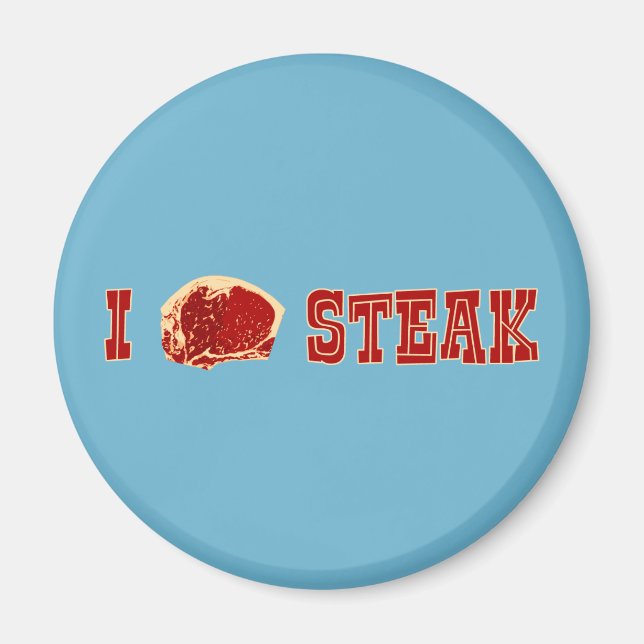 Aimant J'aime le steak (Devant)