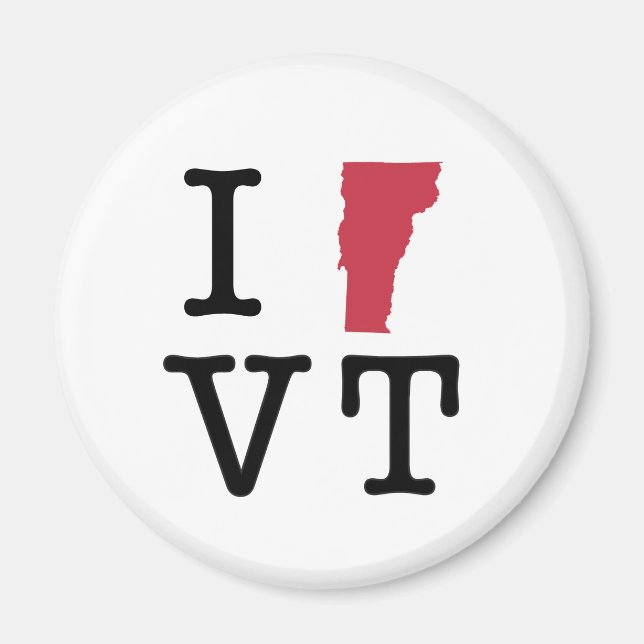 Aimant J'aime le Vermont (Devant)