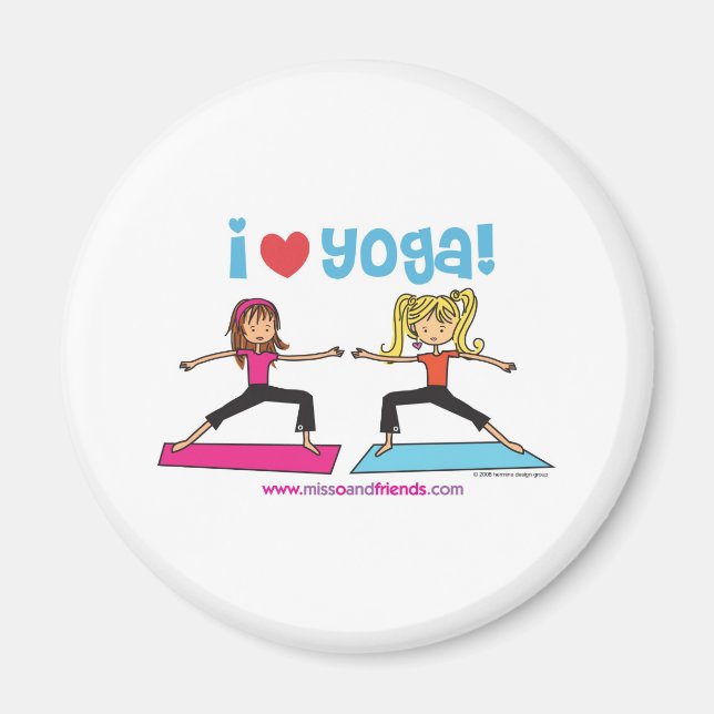 Aimant j'aime le yoga (Devant)