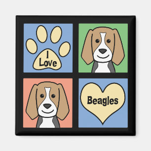 Aimant J'aime les Beagles