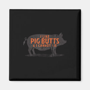 Aimant J'Aime Les Boutons De Cochon &amp; Je Ne Peux Pas 