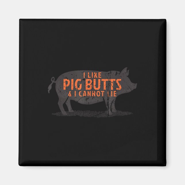 Aimant J'Aime Les Boutons De Cochon &amp; Je Ne Peux Pas  (Devant)