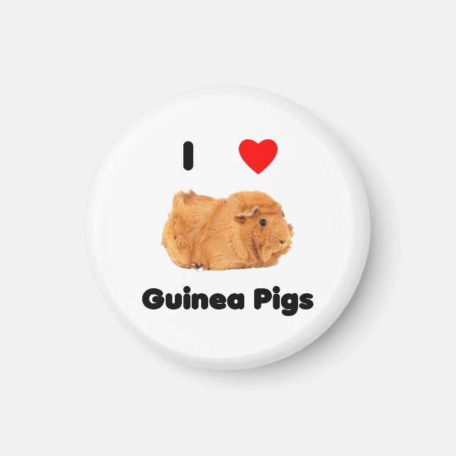 Aimant J'aime les cochons d'Inde (Devant)