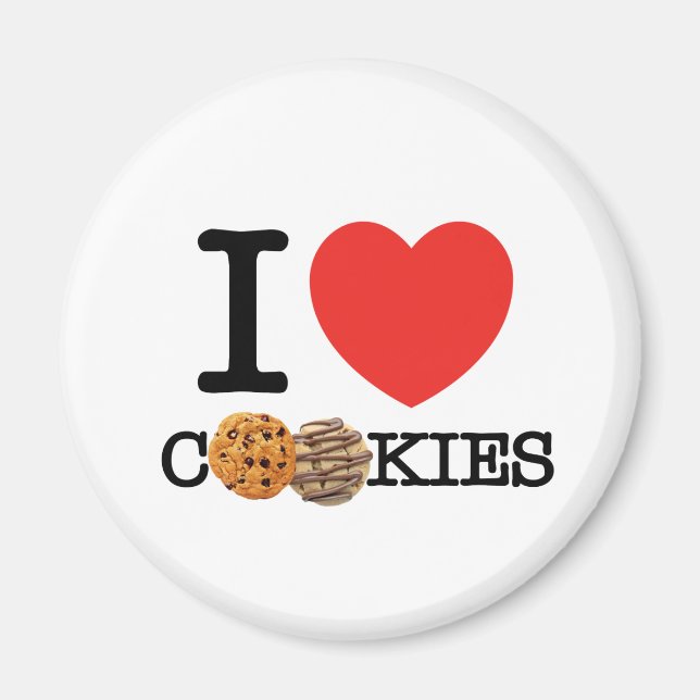 Aimant J'aime les cookies (Devant)