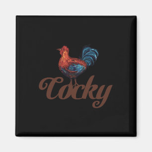 Aimant J'aime les coqs Gardien de poulailler Art