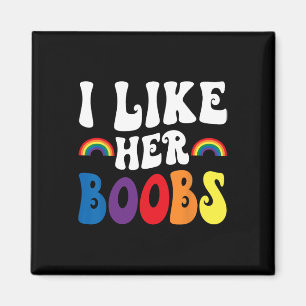 Aimant J'aime les couples lesbiens de ses seins Lgbtq drô