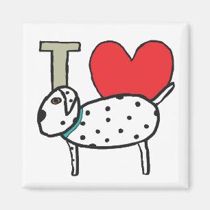 Aimant J'aime les Dalmatiens