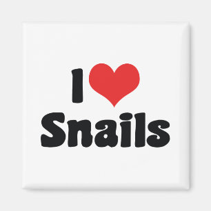 Aimant J'aime les escargots de coeur