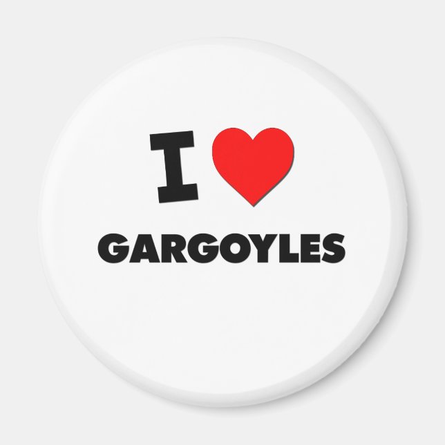 Aimant J'aime les gargouilles (Devant)