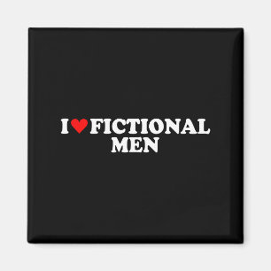Aimant J'aime les hommes fictifs au cœur simple mignons d