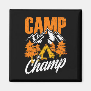 Aimant J'aime les jeux de mots sur le camping Camp Champ