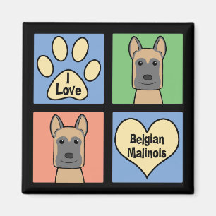Aimant J'aime les Malinois belges
