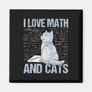 Aimant J'aime les maths et les chats Prof de science Étud