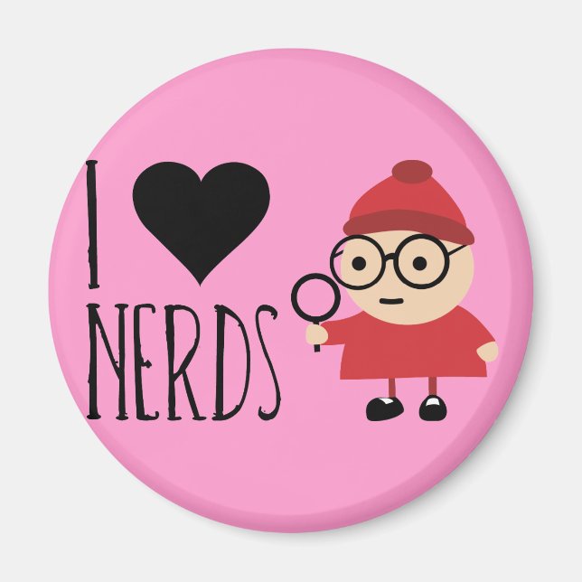 Aimant J'Aime Les Nerds (Devant)