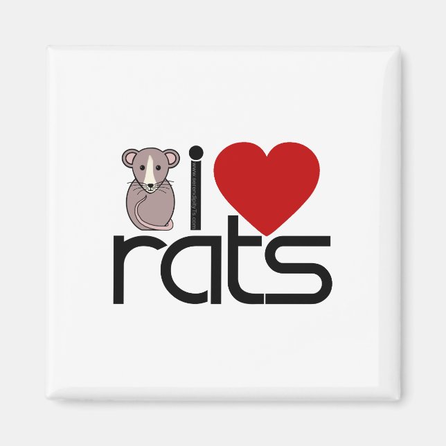 Aimant J'aime les rats (Devant)