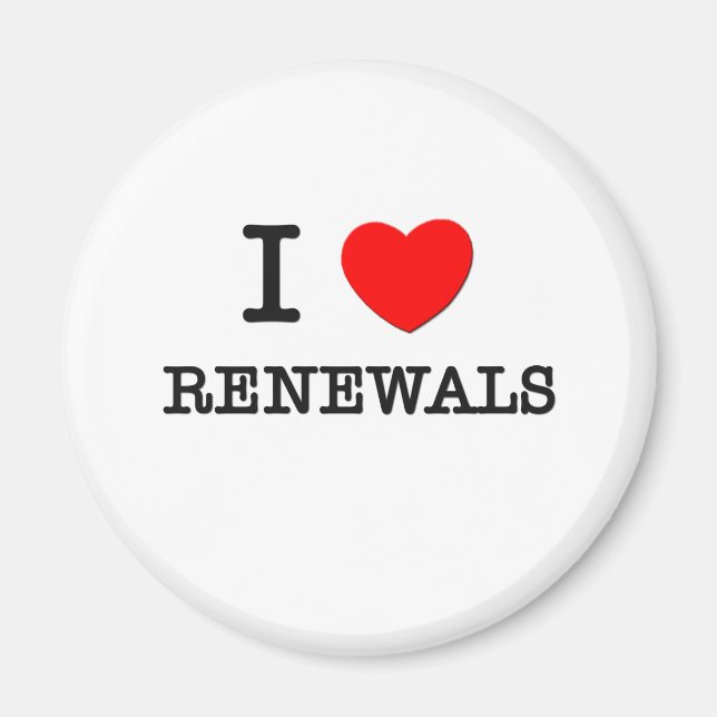 Aimant J'aime les renouvellements (Devant)