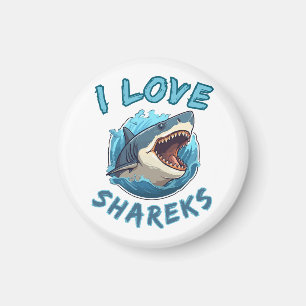 Aimant J'aime les requins Fisher