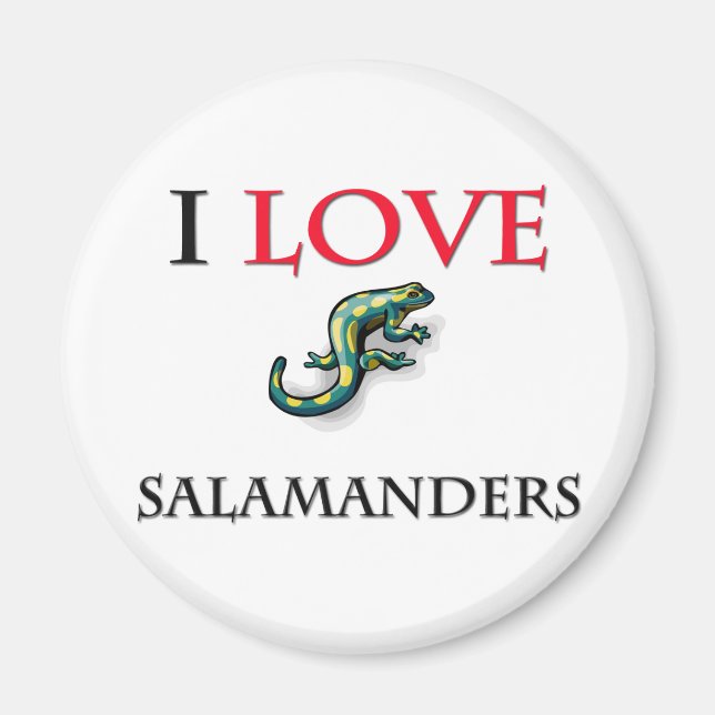 Aimant J'aime les salamandres (Devant)