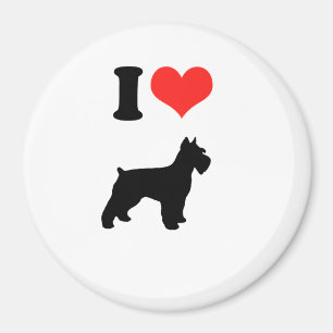 Aimant J'aime les Schnauzers miniatures
